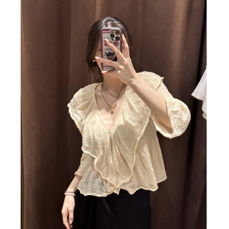 Maglione giallo sottile