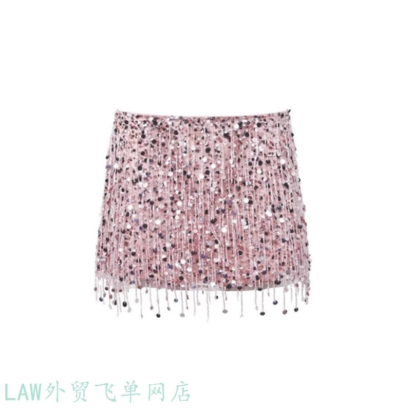 Top e gonna con paillettes e nappe - Estate 2025, taglie S-L