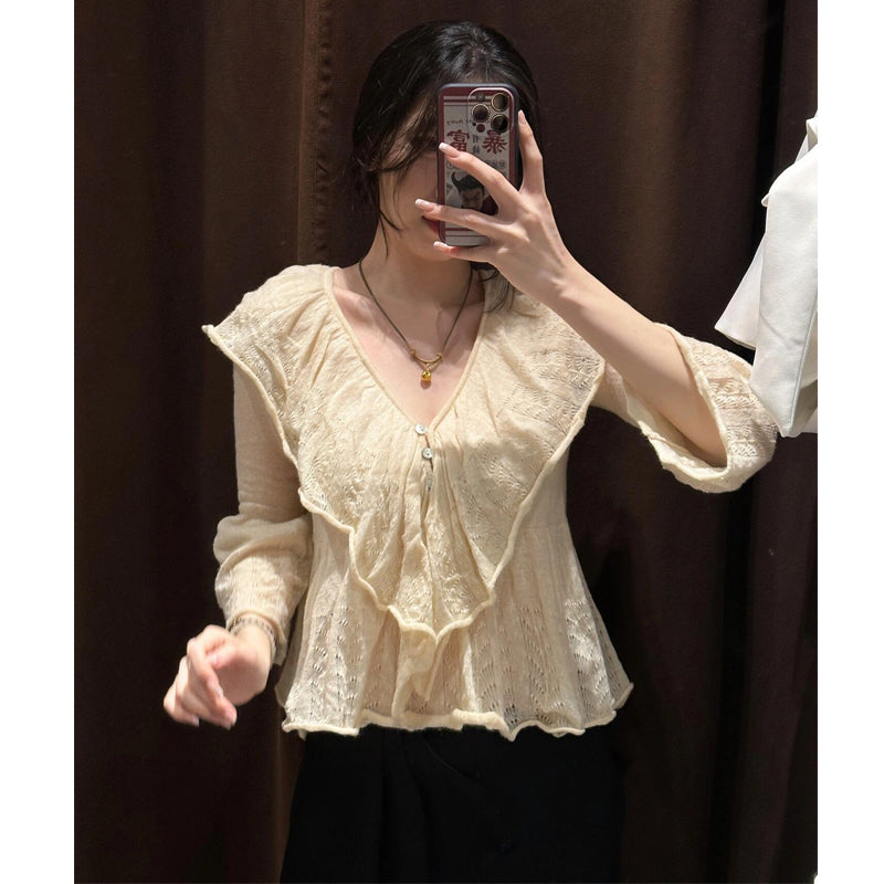 Maglione giallo sottile