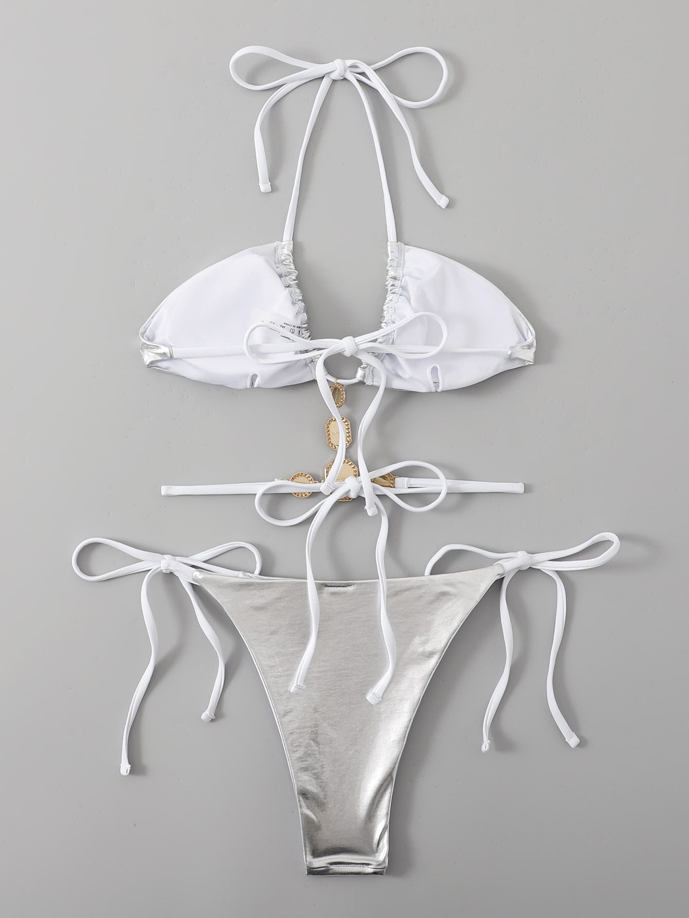 Costume da Bagno Donna Moderno in Argento con Fodera in Bamboo, Sportivo ed Elegante
