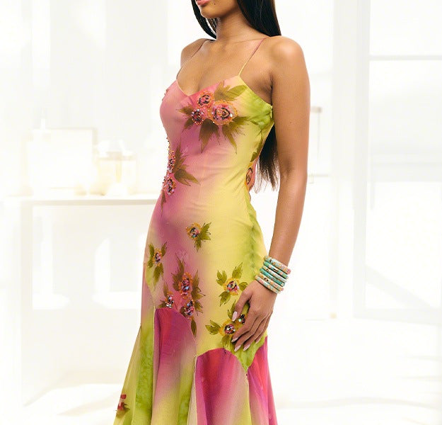 Gonna elegante estiva con orlo russo, stile midi, in poliestere