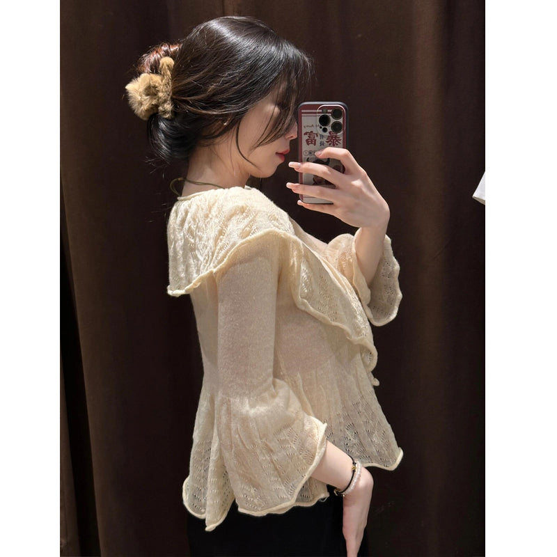 Maglione giallo sottile