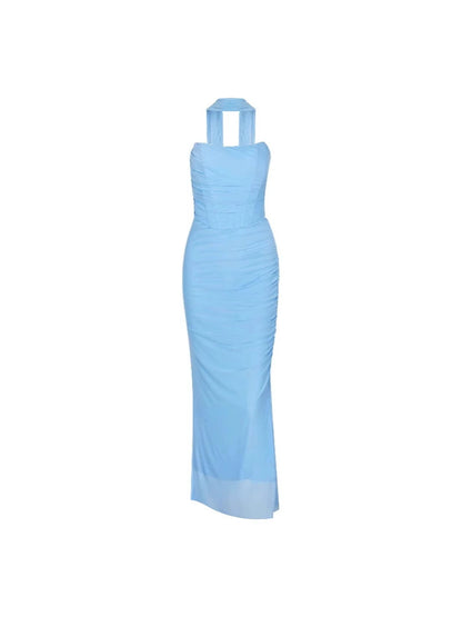 Sexy Backless Tube Top Set, High Waist, Hip Accent, Women's Fashion