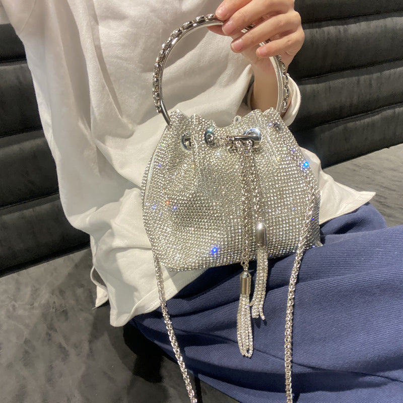 Borsa Donna 2023 Nuovo Modello Manico Rotondo Singola Spalla Catenina Piccola Borsa Decorazioni