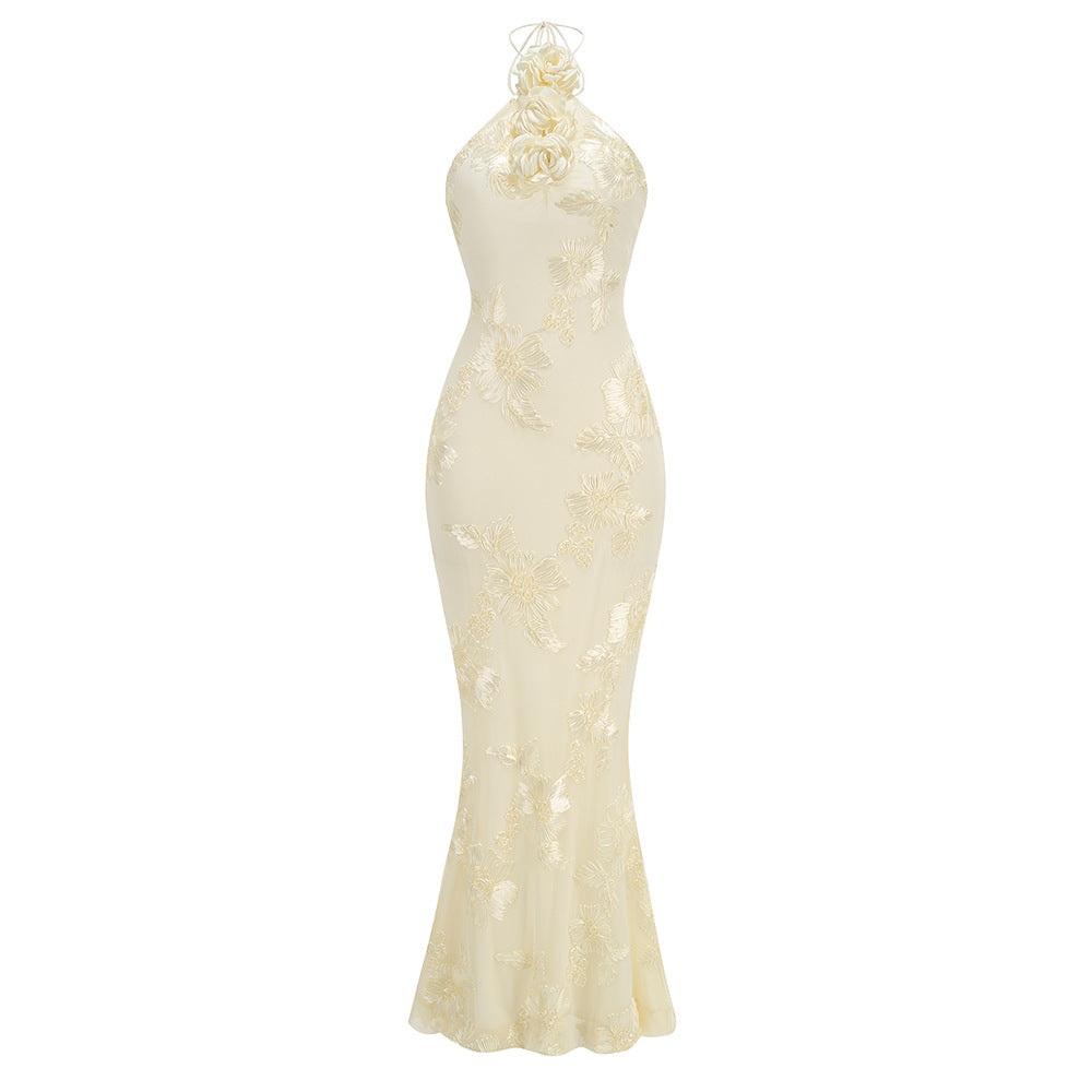 Vestito donna elegante in poliestere con spalline aloe e scollo a vuoto, ideale per ogni occasione, comodo e traspirante, 8-10 parole descriptive