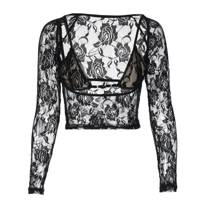 Tops Donne 2024 Primavera Estate Nuovo Stile Elegante Senza Maniche in Pizzo a Vita