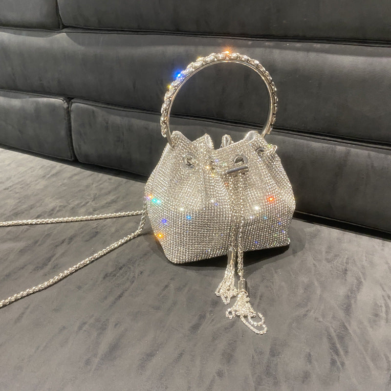 Borsa Donna 2023 Nuovo Modello Manico Rotondo Singola Spalla Catenina Piccola Borsa Decorazioni