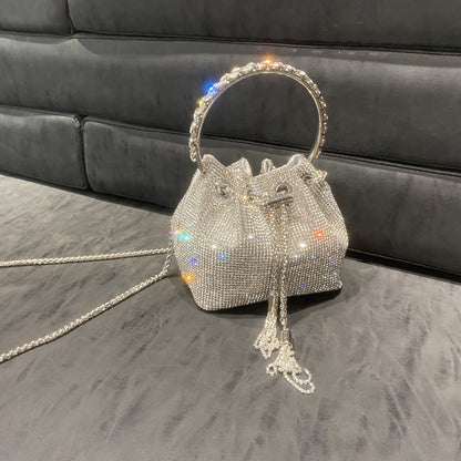 Borsa Donna 2023 Nuovo Modello Manico Rotondo Singola Spalla Catenina Piccola Borsa Decorazioni