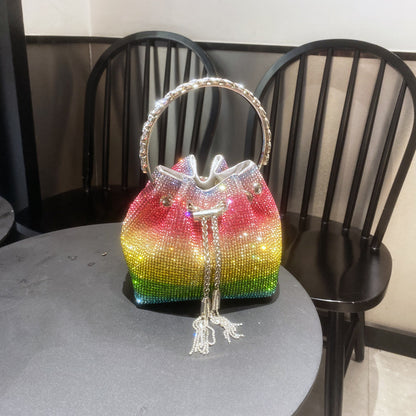 Borsa Donna 2023 Nuovo Modello Manico Rotondo Singola Spalla Catenina Piccola Borsa Decorazioni