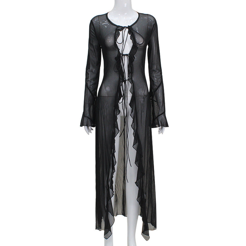 Abbigliamento donna mesh cardigan