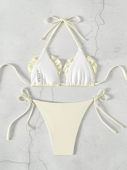Bikini triangolare donna, costume da bagno in stile triangolare, comodo e elegante
