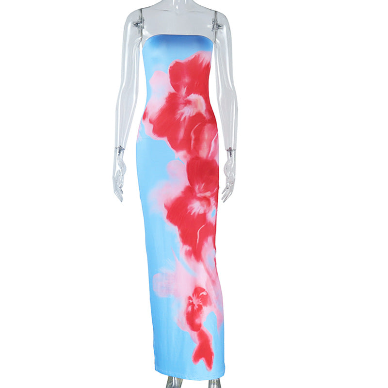 Abito Midi Monospalla con Stampa 3D - Ibiza Shop