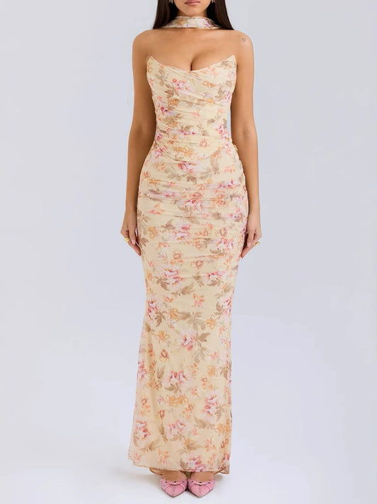 Sexy Backless Tube Top Set, High Waist, Hip Accent, Women's Fashion