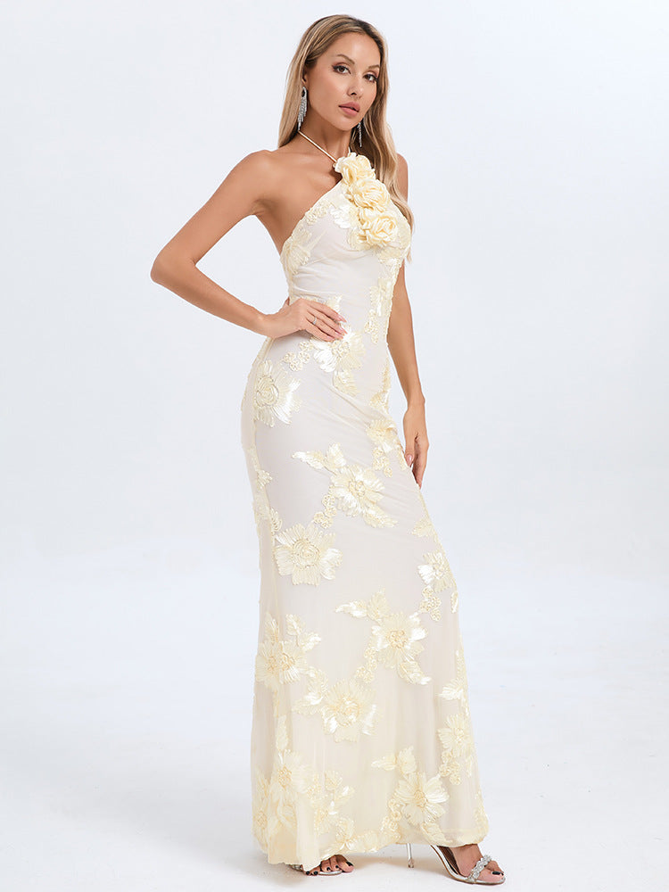 Vestito donna elegante senza maniche e scapolare, autunno 2025, collezione donna