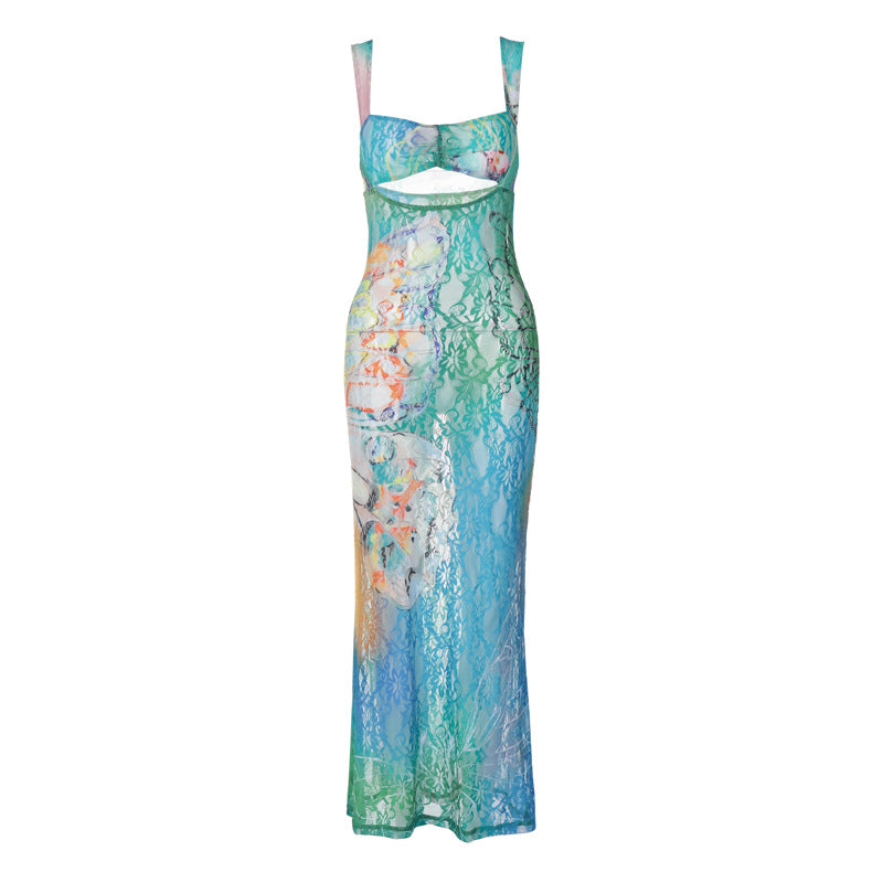 Vestito donna estivo in lace, senza maniche, design streetwear, misure S-L