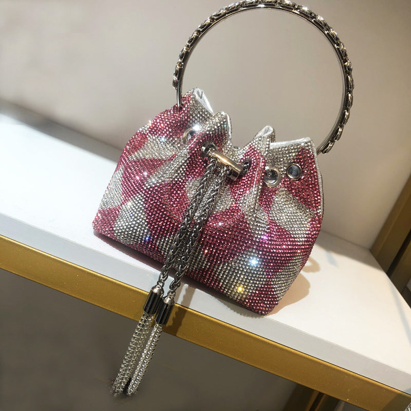 Borsa Donna 2023 Nuovo Modello Manico Rotondo Singola Spalla Catenina Piccola Borsa Decorazioni