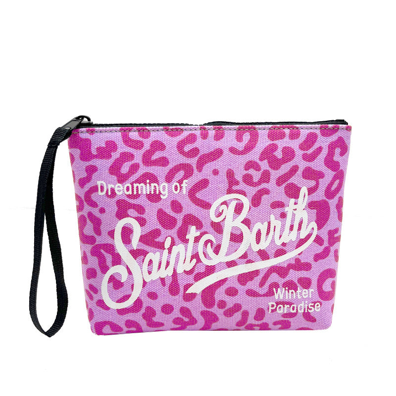 Pochette SAINT BARTH Leopardata – Rosso Rosa - Ibiza Shop