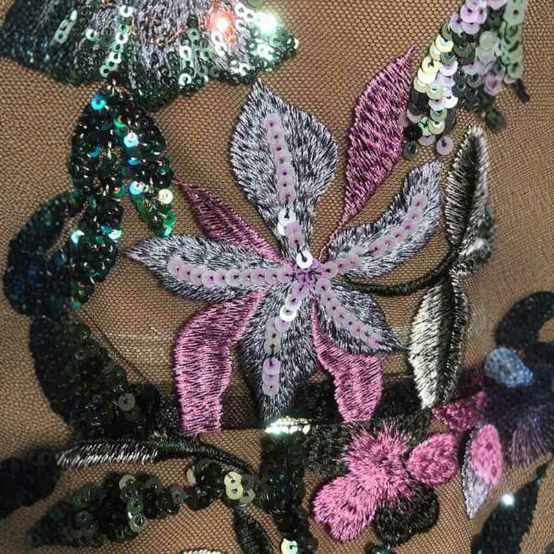 高端女式晚礼服 花卉刺绣派对假日裙子