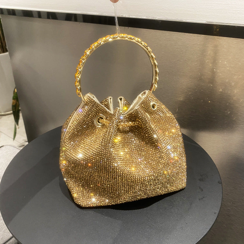 Borsa Donna 2023 Nuovo Modello Manico Rotondo Singola Spalla Catenina Piccola Borsa Decorazioni