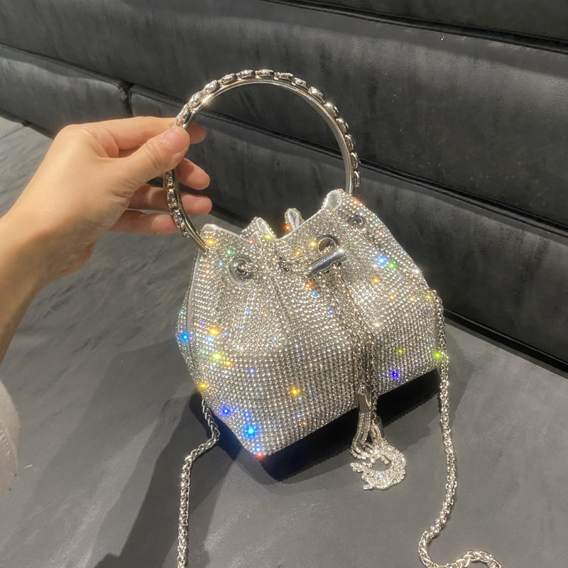 Borsa Donna 2023 Nuovo Modello Manico Rotondo Singola Spalla Catenina Piccola Borsa Decorazioni