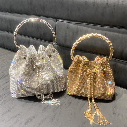 Borsa Donna 2023 Nuovo Modello Manico Rotondo Singola Spalla Catenina Piccola Borsa Decorazioni