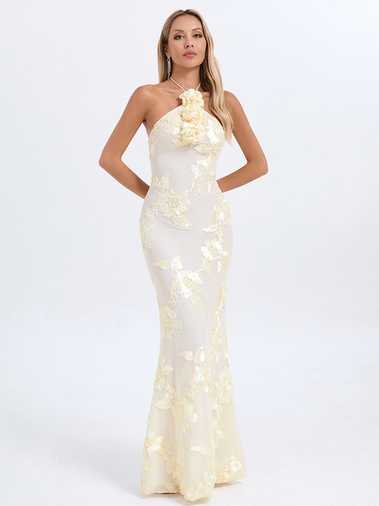 Vestito donna elegante senza maniche e scapolare, autunno 2025, collezione donna