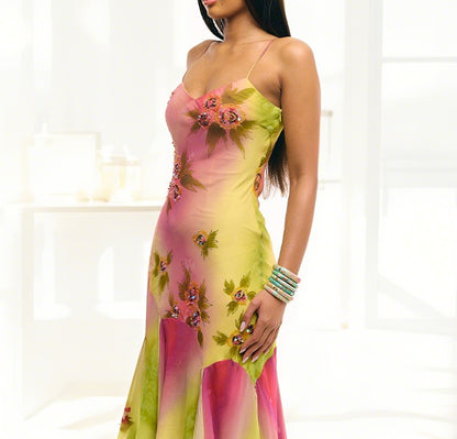 Gonna elegante estiva con orlo russo, stile midi, in poliestere