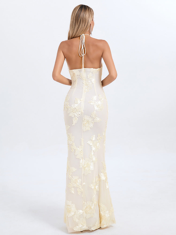 Vestito donna elegante senza maniche e scapolare, autunno 2025, collezione donna