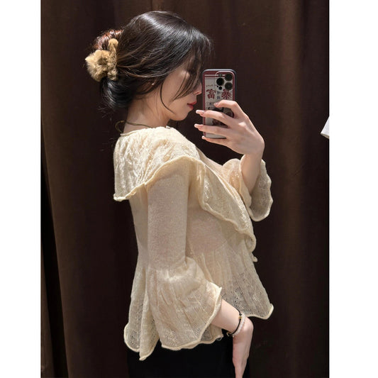 Maglione giallo sottile