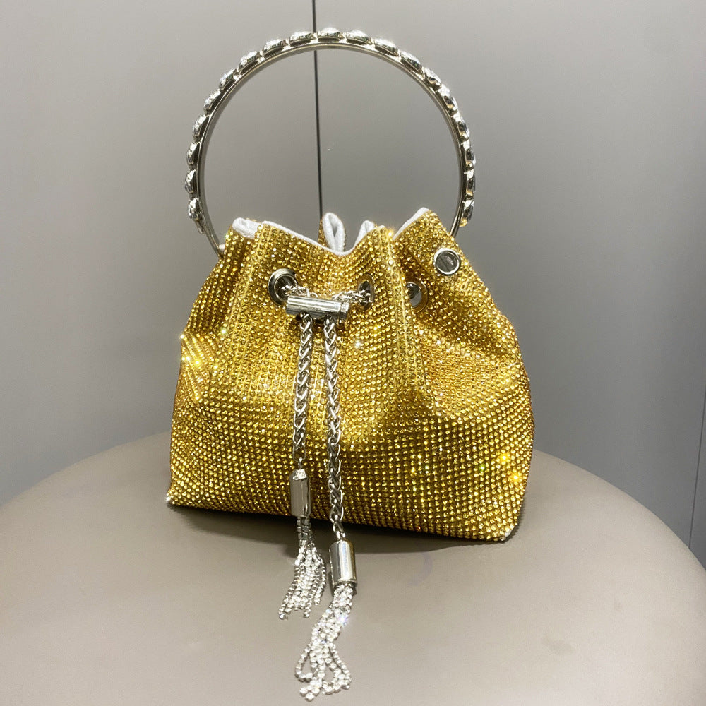 Borsa Donna 2023 Nuovo Modello Manico Rotondo Singola Spalla Catenina Piccola Borsa Decorazioni