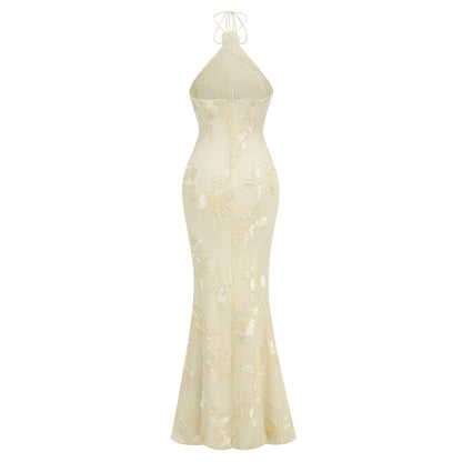 Vestito donna elegante senza maniche e scapolare, autunno 2025, collezione donna