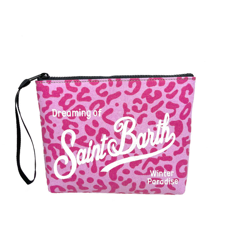 Pochette SAINT BARTH Leopardata – Rosso Rosa - Ibiza Shop
