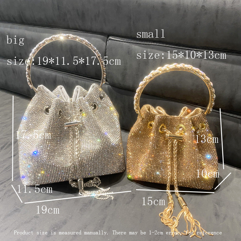 Borsa Donna 2023 Nuovo Modello Manico Rotondo Singola Spalla Catenina Piccola Borsa Decorazioni