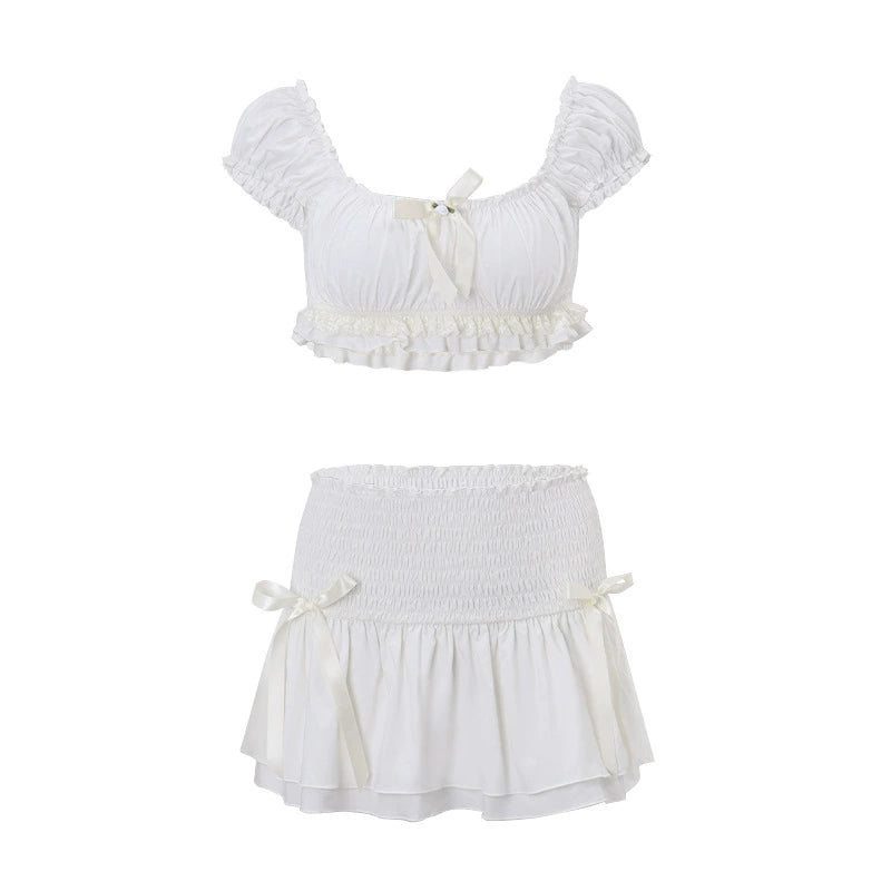 Set Gonna Donna: Elegante, Sexy, Puff Maniche, Completo Donna