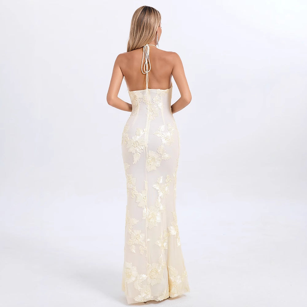Vestito donna elegante senza maniche e scapolare, autunno 2025, collezione donna