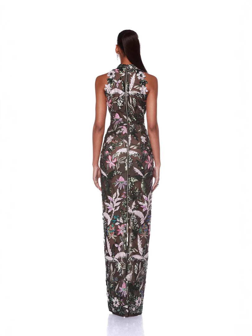 Vestito da donna in pizzo, elegante e trasparente, ideale per occasioni speciali