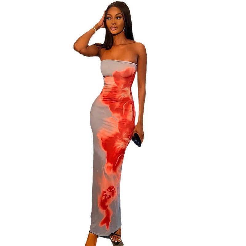 Abito Midi Monospalla con Stampa 3D - Ibiza Shop